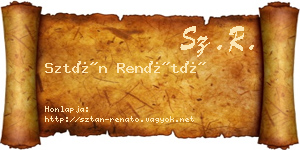 Sztán Renátó névjegykártya