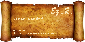 Sztán Renátó névjegykártya